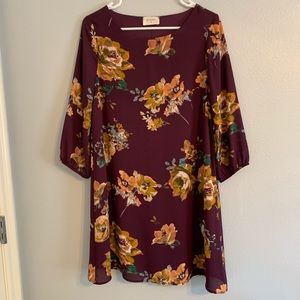 Everly Purple Floral Shift Dress